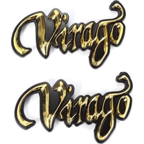 2X Motorcycle Gold 3D Fuel Gas Tank Badge Car Stickers Decals Federation Emblem for Car Styling For YAMAHA VIRAGO