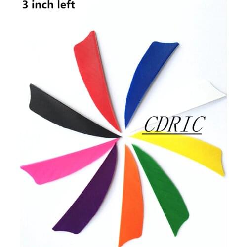 50pcs/pack 3 Inch Left Arrow Feathers Carbon Archery Fletching Turkey Real Feather Vanes 6 colors available