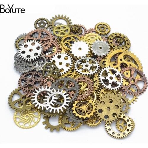 BoYuTe (500 Gram/Lot) Mix Styles Metal Steampunk Gears Diy Steam Punk Alloy Jewelry Accessories
