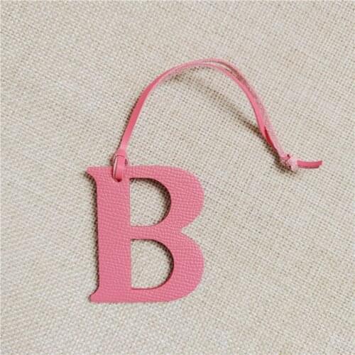 Rainbery DIY Alphabet A-Z B Genuine Leather Initial Capital English Letter Keychain Backpack Pendant Ladies Women Bag Charm