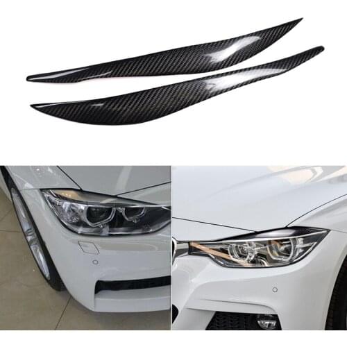 Real Carbon Fiber Headlight Eyelid Eyebrow Cover For BMW 3 Series F30 F35 320 328 2013-2015 Car Stickers Headlight Protector