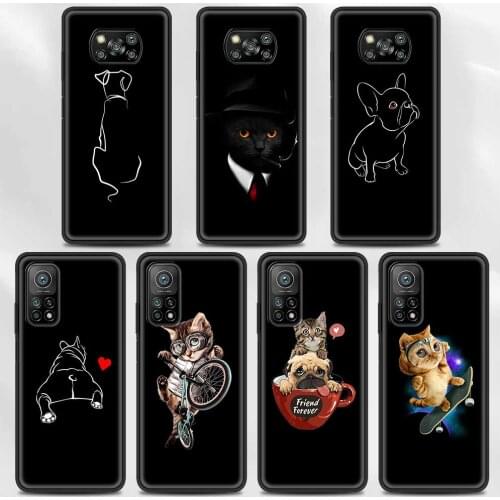 Case For Xiaomi Poco F3 M3 X3 NFC F1 Shell SmartCase for Mi Note 10 Pro Lite Cover Guscio Fundas French Bulldog