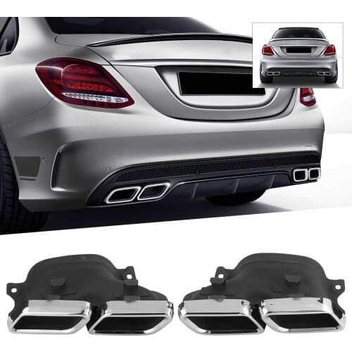 Quad Exhaust Tips Fit for Mercedes-AMG C63/S W205 S205 C205 A205 Pre-Facelift 2015 2016 2017 2018 Auto Accessories