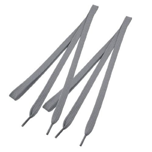 COSW 2pcs StyleNew 2pcs Trainers Plastic Tips 52.4 Long Grey Flat Wide Shoe Laces Strings