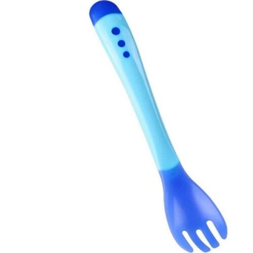 Baby Temperature Sensing Spoon Cute Fork Childrens Food Baby Feeding Childrens Spoon Baby Dishes Feeder Portable