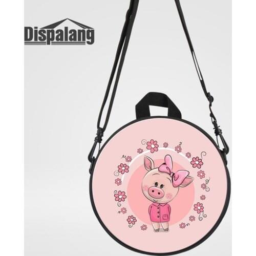 Toddler Small Round Messenger Bag For Kindergarten Cartoon Pig Animal Bagpack For School Girl Cute Handbags Crossbody Schoolbag