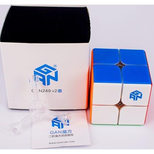 GAN249 V2 M Magnetic 2x2x2 magic cube GAN 249 V2M puzzle cube 2x2 Magnetic speed cube GANS cubo magico