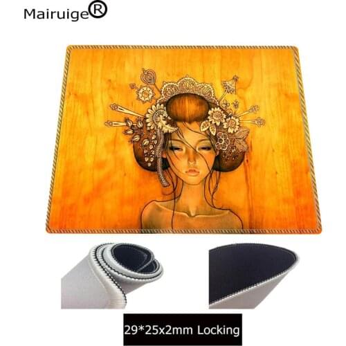 Mairuige Classical girl Art Unique Design New Gaming MousePads for Size 18x22cm 20x25cm 25x29cm White Lock Edge Mouse pad
