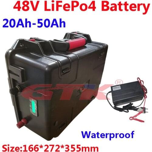 48V 20Ah 25Ah 30Ah 40Ah 50Ah LiFepo4 lithium battery pack with BMS for 3000w motorhome electric car solar energy+5A charger