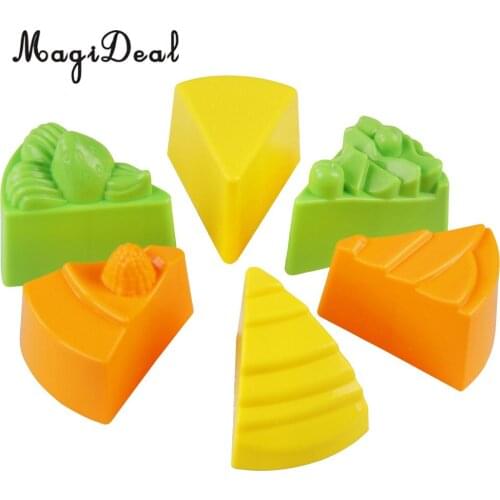 MagiDeal 6Pcs Plastic Cake Shape Sand Clay Mold Beach Garden Park Indoor Toy for Kids Hand-Eye Coordination Intelligence 4x5cm