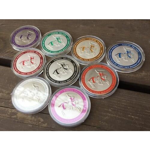 Set 9pcs Knight and sword Plated Coin Commemorative Coin Badge Medal Collection Best Gift