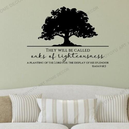 Oaks of Righteousness Sticker Bible Verse Decal Scripture Wall Christian Wall Christian Quotes For Bedroom Wall Decor M12