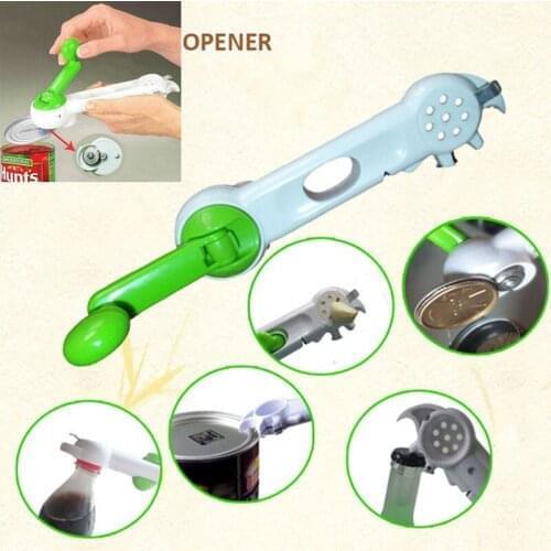 New Hot Sale 7 in 1 Multi-Function Bottle Opener Canned Can Easy Openers Bottle Jars Remover Openers Kitchen Multifunction Tools