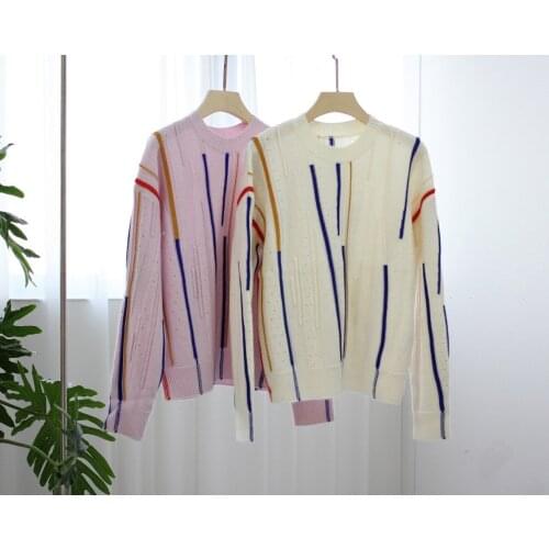 New ladies fashion 2021 long sleeve sexy casual line cashmere sweater 1121