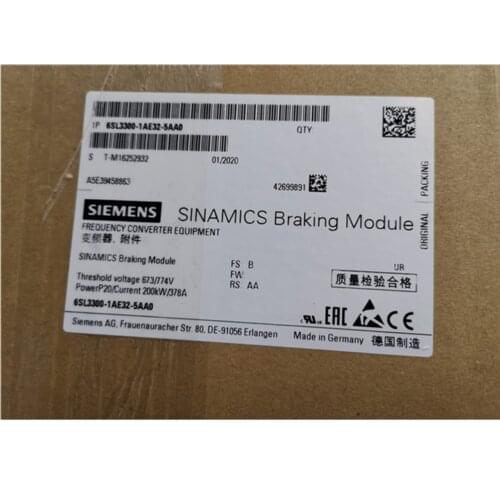 New Siemens 6SL3300-1AE32-5AA0 Braking Module 6SL3 300-1AE32-5AA0 shipping byDHL