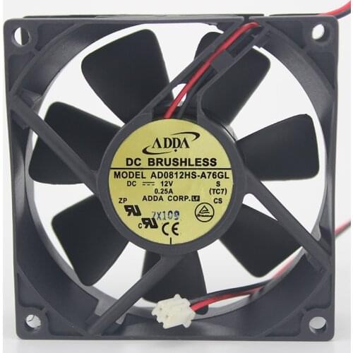 Original authentic AD0812HS-A76GL 8025 8cm 12V 0.25A 3-wire cooling fan