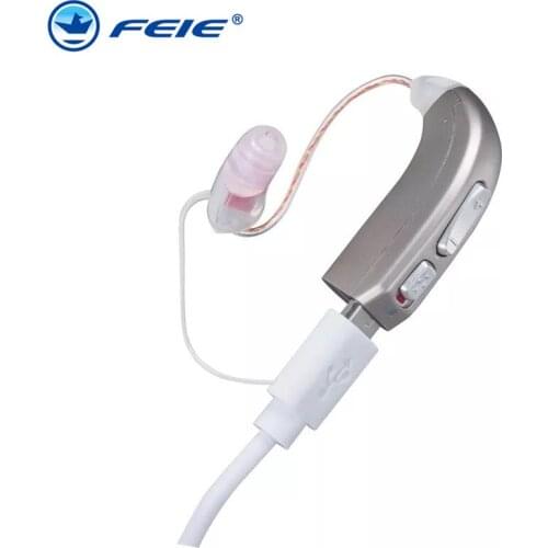 Health Care Rechargeable Mini Digital Hearing Aid Sound Amplifiers Wireless Ear Aids for Elderly Moderate to Severe Loss