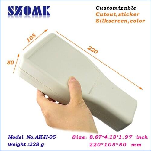 10 pieces a lot, handheld box 220*105*55mm8.67"*4.13"*2.17"inch plastic handheld enclosure for electronics plastic case