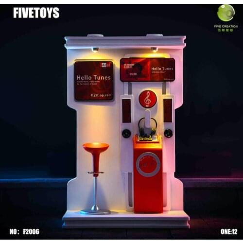 FIVE TOYS 1/12 Jukebox Toy Model F2006 Lighting Scene Accessories Fit 6'' Action Figure Doll