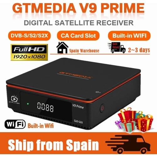 GTmedia V9 Prime DVB-S2X/S2 Satellite Receiver Upgrade by Gtmedia v9 super v8 nova Support H.265 Built-in WiFi no app TV Receive