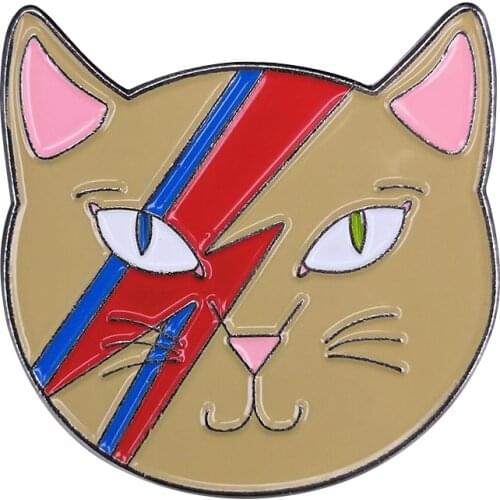 David Bowie Cat Pin Cute Funny Music Gift Cat Lover Badge