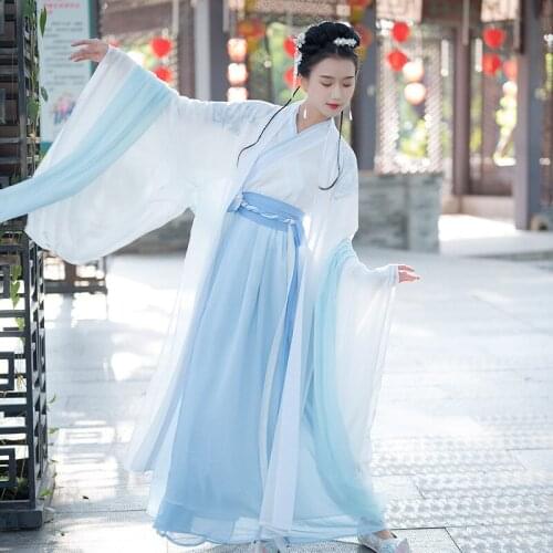Luochenfu womens clothing improved Han womens traditional Chinese style lovers big sleeve suit dance fairy skirt