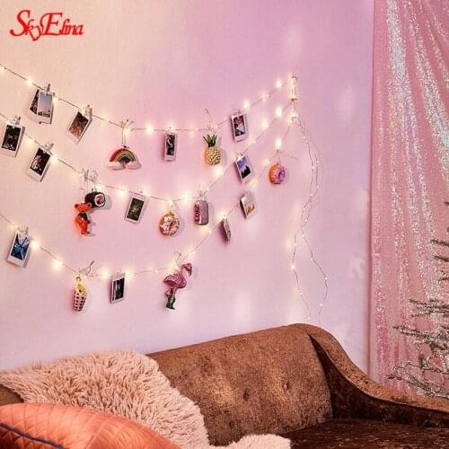 1-10M LED Picture Photo Clips Bright Fairy String Lights Wedding Mariage Party Light Valentines Bedroom Decoration Lights 5z