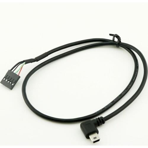 1pcs Mini USB Male Left Angle to Dupont 5 Pin Female Header Motherboard Cable 50cm/1.5ft