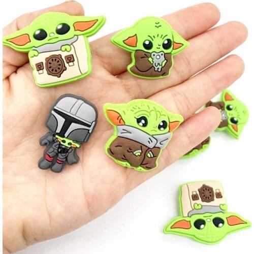 1pcs Cute PVC Master Yoda Crocs Shoe Charms Kawaii Shoe Accessories for DIY Funny Decoration Fit Unisex Sandals Clogs Kids Gifts