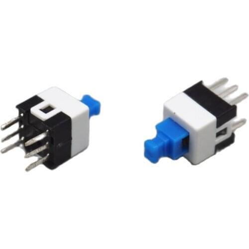 100PCS 7*7mm push botton switch self-locking tactile switches for multimeter 7x7mm ON/OFF 6PIN Free shipping