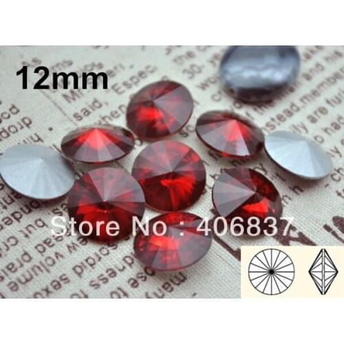 200pcs/Lot, 12mm Siam Crystal Rivoli Stones, Free Shipping! Chinese Top Quality Crystal Rivoli