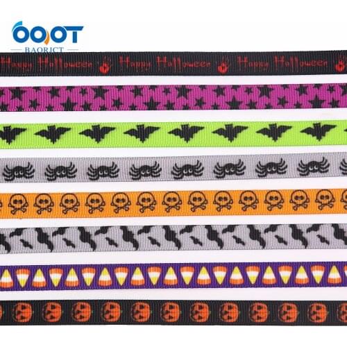 3/8"(10mm),10Yards Halloween Cartoon Series Grosgrain Ribbons,M-21711-1039 Bow Cap Accessories Party Gift Wrap DIY Handmade