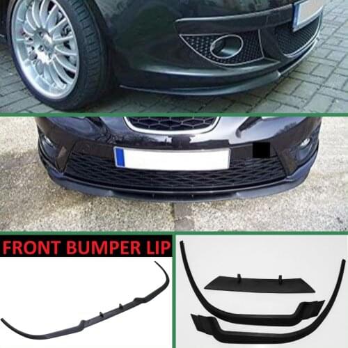 For Seat Leon MK2 2 1P CUPRA R Front Bumper Lip Universal 3pcs Diffuser Black Bumper Lip Spoiler body Kit Tuning Protector