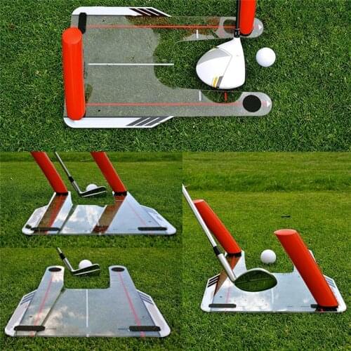 4 Red Speed Rods Coach Mirror Golf Speed Trap Base Golf Swing Trainer Shape Brandish Swing Practice Mirror and Bag