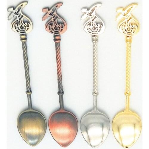 4pcs/set Retro Alloy Coffee Tea Spoon Dancer Dessert Spoon Drink Tableware Teaspoon Kitchen Flatware Accessories