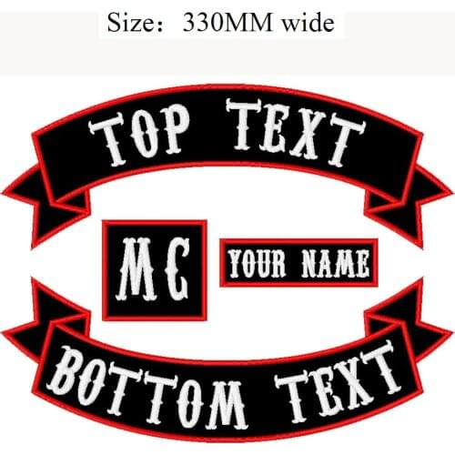 4PCS 330MM wide fabric badge Embroidered Rocker Iron On or Sew on Patch Jacket Biker tactical Patches for clothing