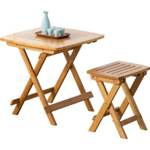 9999 The Portable Folding Table Bamboo Wood Contemporary And Contracted Small Family Eat Table Home Leisure Square Table