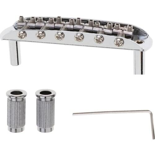 Chrome Guitar Bridge Assembly & Wrench for Mustang Guitars Parts Accessory