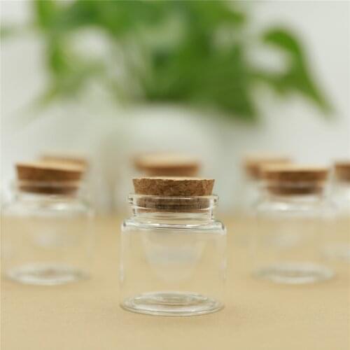 24 Piece 47*50mm 50ml Corks Glass Bottle Stopper Spicy Storage Jar Small Vial Bottle Containers Glass spice storage Jars