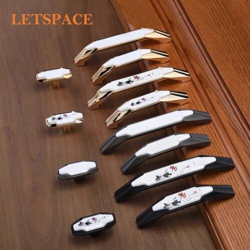 Free shipping EuropeanKitchen cabinet handle Ceramic drawer knob Black Gold dresser pull Cupboard wardrobe furniture door handle