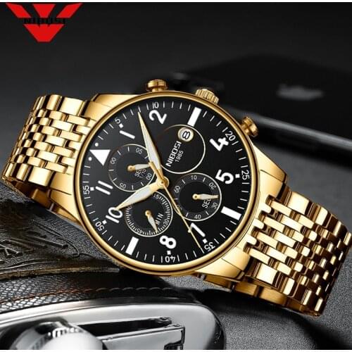 NIBOSI Mens Watches Top Brand Luxury Luminous Display Waterproof Watch Sport Chronograph Quartz Wrist Watch Relogio Masculino