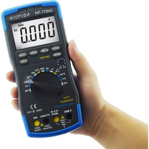 Digital Multimeter Tester 6000 Count Automatic Range AC DC Voltage Current Ohm Tester Electrician Measuring Instrument
