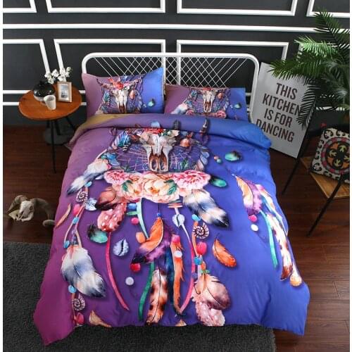 Bedclothes Quality soft dreamcatcher bedding bohemia king size bedding set 100% Microfiber dream catcher Boho duvet cover set