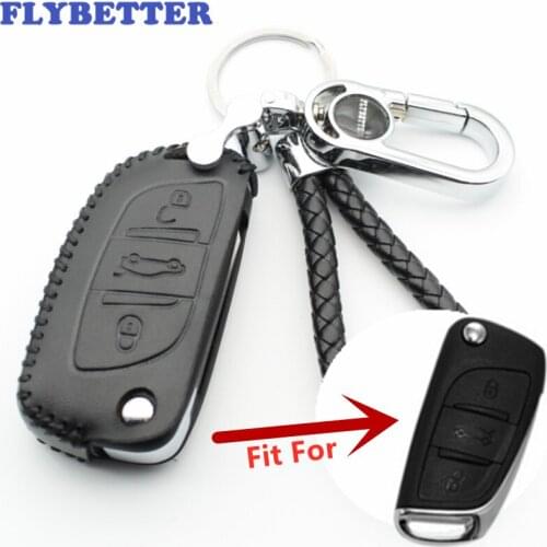 FLYBETTER Genuine Leather Flip Remote Key Case Cover For Citroen DS3/DS4/DS5/DS6/C4/C5 Car Styling (B) L1617
