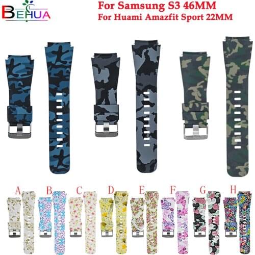 Gear s3/Galaxy S3 watch band 46mm For samsung Classic Frontier wristband Replacement silicone strap For Huami Amazfit sport 22mm
