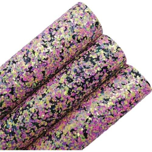 Halloween Bats Chunky Glitter Vinyl Fabric Sheet Felt Backing Synthetic Leather Faux Vinil For Bows Earrings DIY T569A