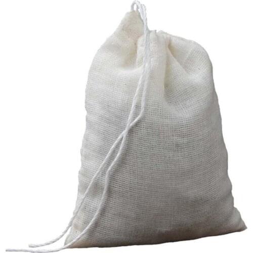 Coton Mesh Filter Bag Tea Milk Wine Coffee Strainer Reusable Net Manual Kitchen Household Accessories 21X26cm