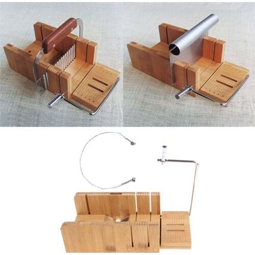 Multi-function Practical Wooden Soap Cutter Loaf Mold Soap Making Cutting Tools with Soap Beveler Planer Wire Slicer Handmade