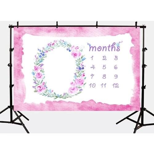 Mehofoto Pink Newborn Baby Photo Backdrops for Photography Months Background for Family Photographic Studio S-2755