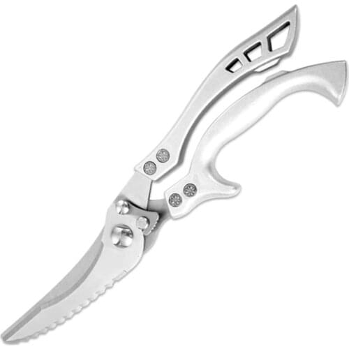 Powerful Chicken Bone Scissors Chicken Duck Fish Cutter Shears 4Cr13 Stainless Steel Scissors Scale Clean Cooking Scissors Knife